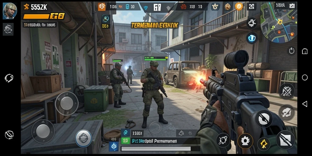 Tampilan gameplay 555ZK menegangkan dengan strategi mendebarkan.