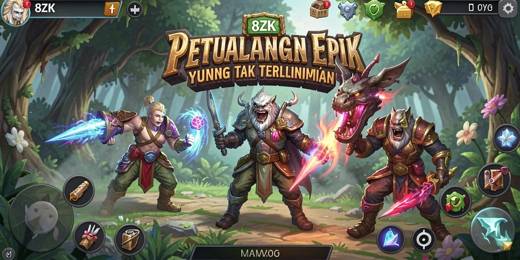 Tangkapan layar utama menampilkan aksi mendebarkan dalam 8ZK.