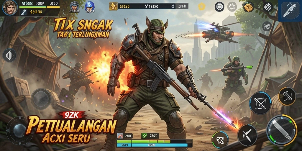 Tangkapan layar gameplay 9ZK menunjukkan aksi yang mendebarkan dan grafis yang menawan.