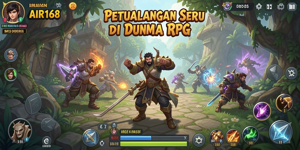 Tangkapan layar menunjukkan pertarungan epik di dunia RPG.