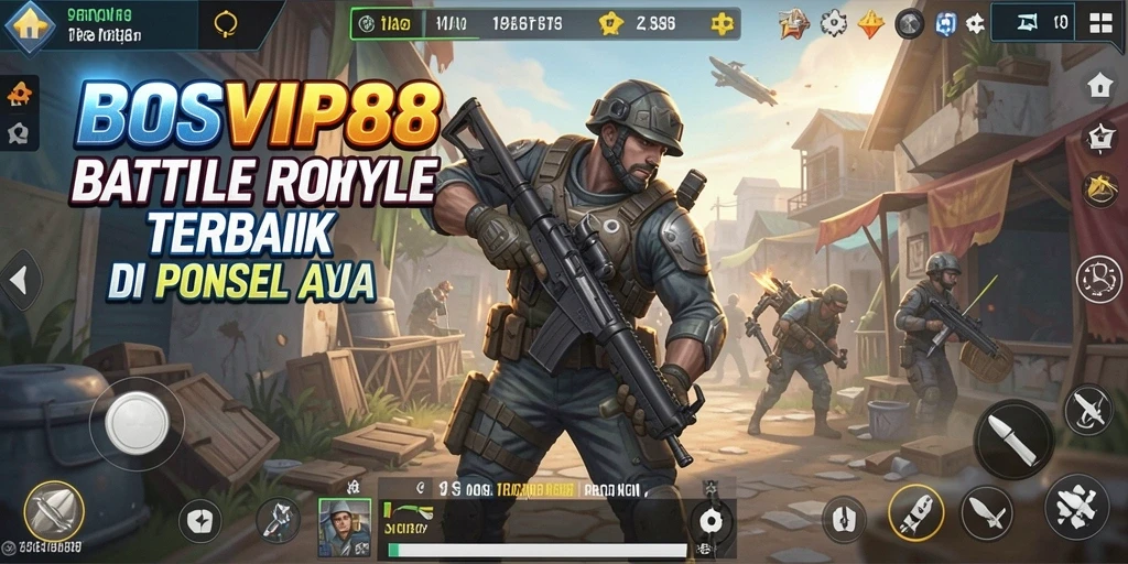 Screenshot gameplay BOSVIP88 menampilkan aksi Battle Royale yang mendebarkan.