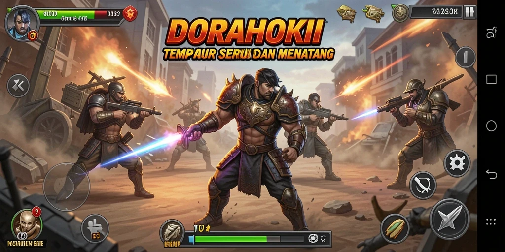 Tampilan gameplay DORAHOKI yang mendebarkan.