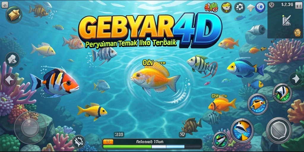 Gameplay seru GEBYAR4D saat menembak ikan dengan grafis menawan.