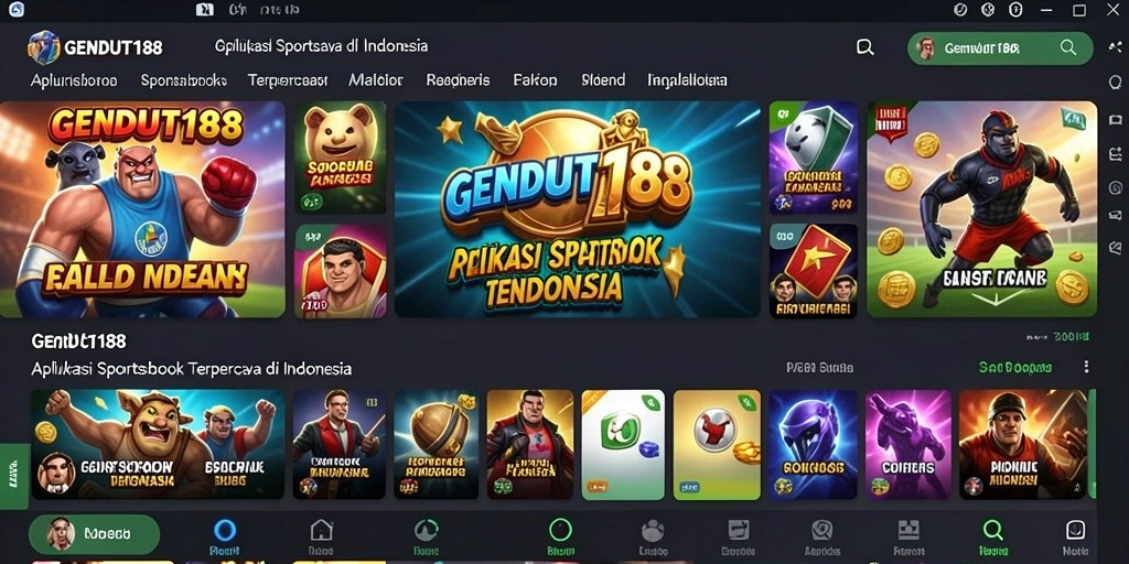 Screenshot utama GENDUT188 menampilkan tampilan antarmuka taruhan olahraga.