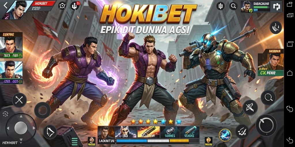 Tangkapan layar menampilkan aksi seru dan grafis HOKIBET.