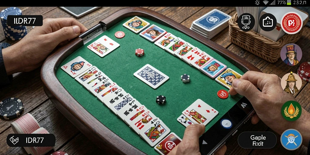 Tampilan gameplay Gaple yang seru dan interaktif di IDR77.