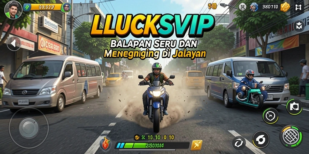 Gameplay LUCKSVIP yang seru dan menantang di lintasan balap.