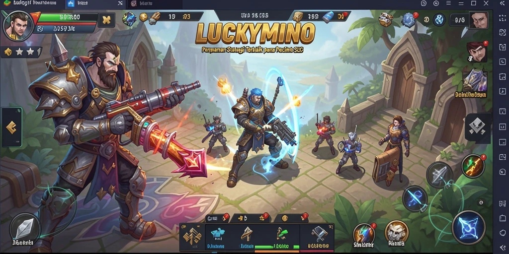Gambaran gameplay menarik dari LUCKYMINO di dunia SLG.