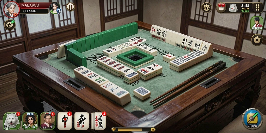 Screenshot gameplay MABAR88 menampilkan aksi seru permainan Mahjong.