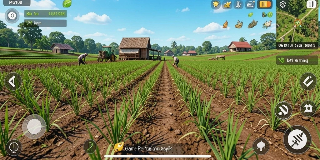 Tampilan gameplay MG108 yang menarik dan menawan dalam bertani.