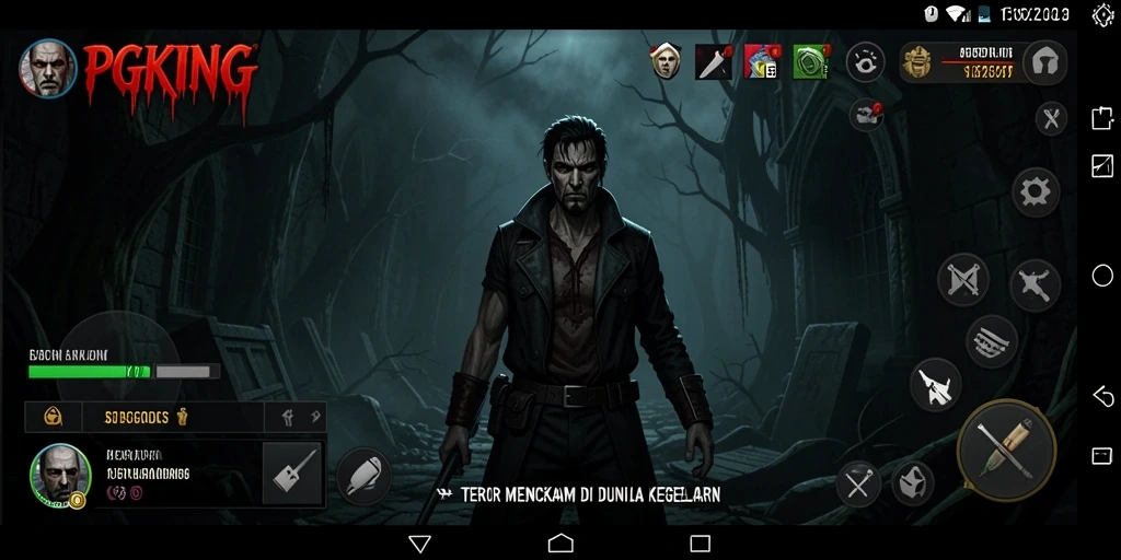 Screenshot PGKING menampilkan adegan mencekam dengan makhluk menyeramkan.
