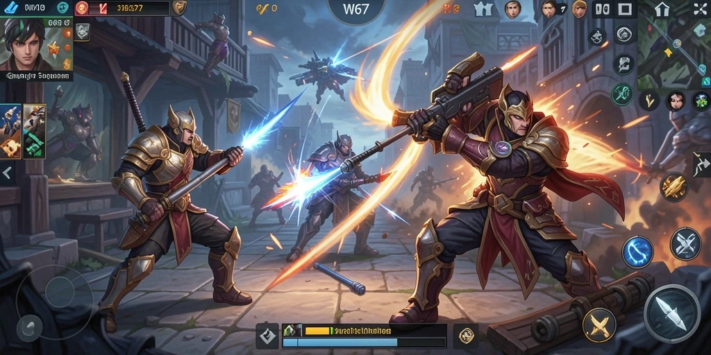 Tampilan gameplay dinamis dari W67 dengan strategi yang menarik.